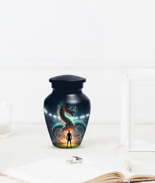 Dragon Soccer Urn for Human Ashes, Personalized Cremation Urn for Dad