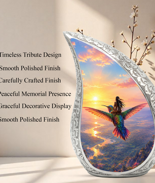 Hummingbird Urn for Human Ashes | Beautiful Adult Cremation Urn | Hummingbird Memorial Urn for Adult Ashes