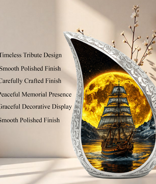 Pirate Ship Ocean Adult Urn for Human Ashes – Premium Ocean Wave Cremation Urn
