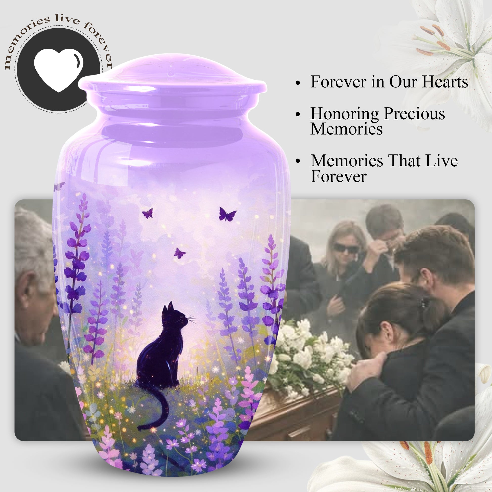 Cat Urn for Mom | Beautiful Cat Cremation  Large Urn for Mother|Funeral Urn for Human Ashes