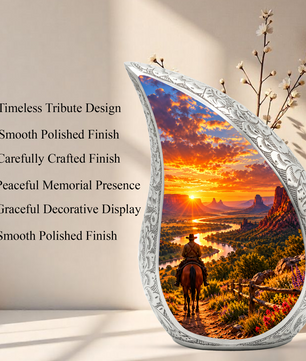 Cowboy Horse Cremation Urn for Ashes, Western Memorial Urn, Cowboy Adult Urn, Horse Lover Urn