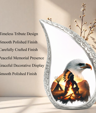 Eagle Memorial Adult Cremation Urn, Native American Inspired Adult Urn for Ashes