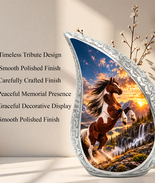 Horse Cremation Urn for Ashes, Rearing Horse Memorial Urn, Personalized Adult Urn