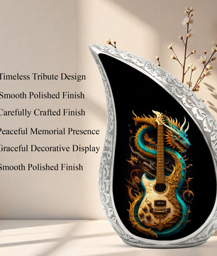 Dragon Guitar Adult Cremation Urn – Personalized Adult Urn for Ashes| Premium Cremation Urn for Human Ashes