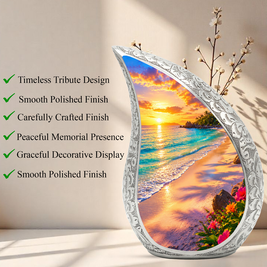 Ocean Beach Urn for Mom, Ocean Cremation Urn for Women | Keepsake Urn For Ashes