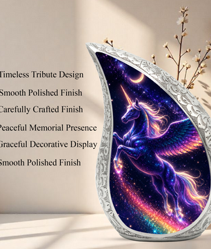 Unicorn Memorial Urn for Mom, Fantasy Cremation Urn for Women