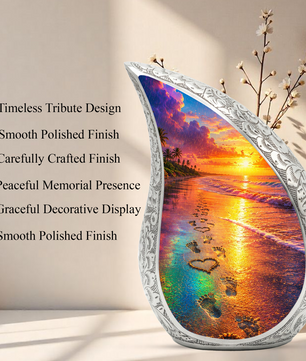 Ocean Beach Sunset Urn for Human Ashes | Beautiful Beach Cremation Urn,