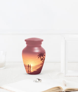 Beach Sunset Cremation Urn for Human Ashes | Personalized Adult Urn, Ocean Theme Urn & Beach Keepsake Urn