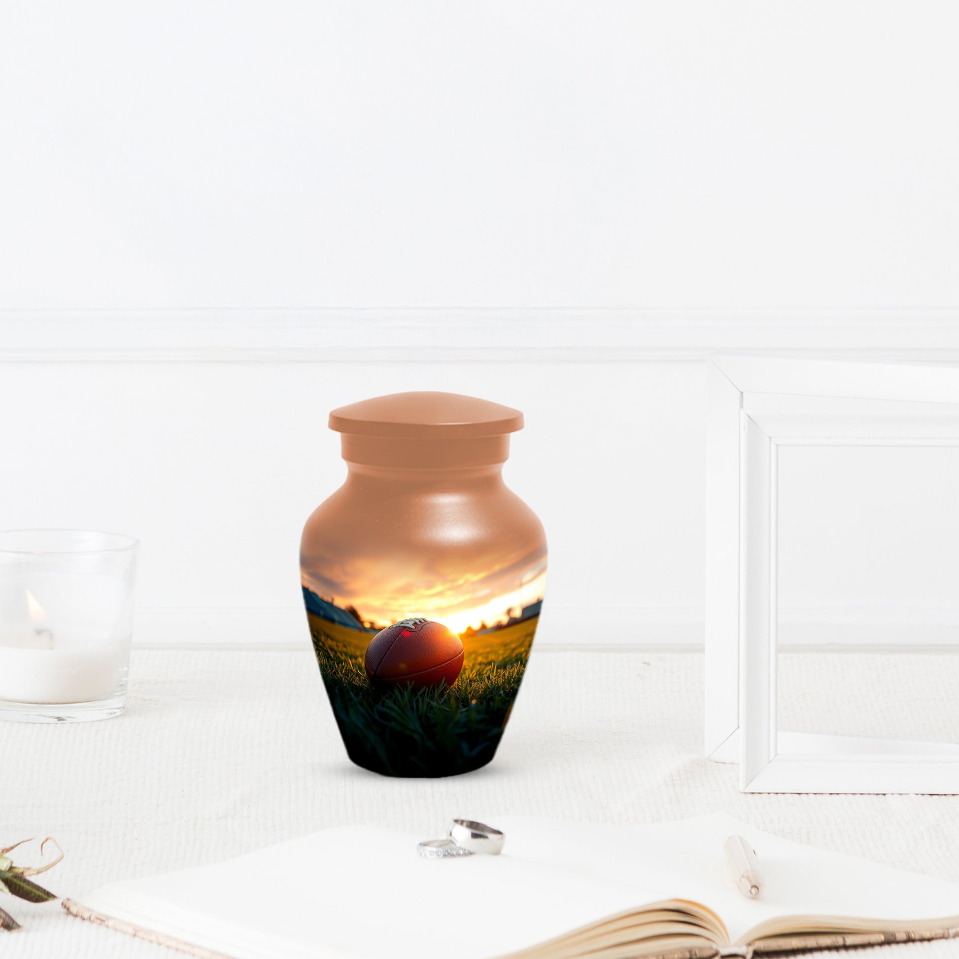 Football Urn for Dad – Custom Football Cremation Urns for Ashes |  Sports Memorial  Keepsake for Father,