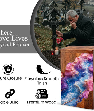 Abstract Flow Cremation Urn – Wooden Urn for Human Ashes