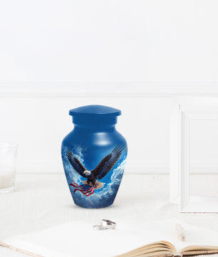 Patriotic Eagle Urn for Human Ashes | Flying Bald Eagle Adult Cremation Urn