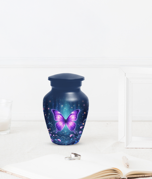 Purple Butterfly Urn for Ashes, Custom Butterfly Cremation Urn