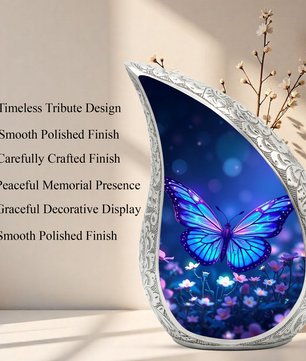 Blue Butterfly Urn for Human Ashes | Butterfly Memorial Urn