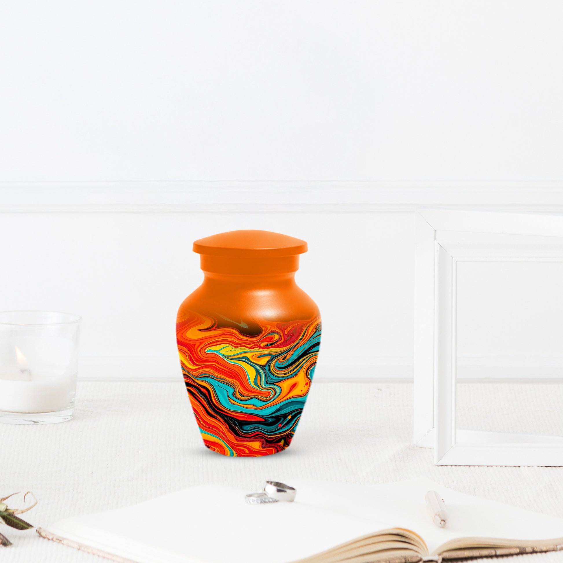 Abstract Art Cremation Urn for Ashes – Custom Colorful Memorial Urns for Men & Women