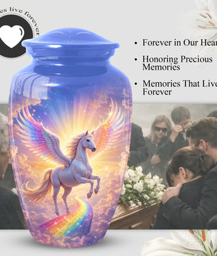 Pegasus Urn for Mom, Angel Horse Memorial Large Urn| Adult Female Cremation Urn