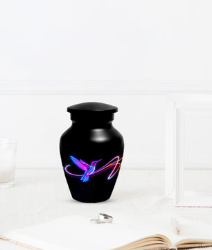 Personalized Neon Hummingbird Urn for Ashes – Modern Custom Adult Cremation Urn,