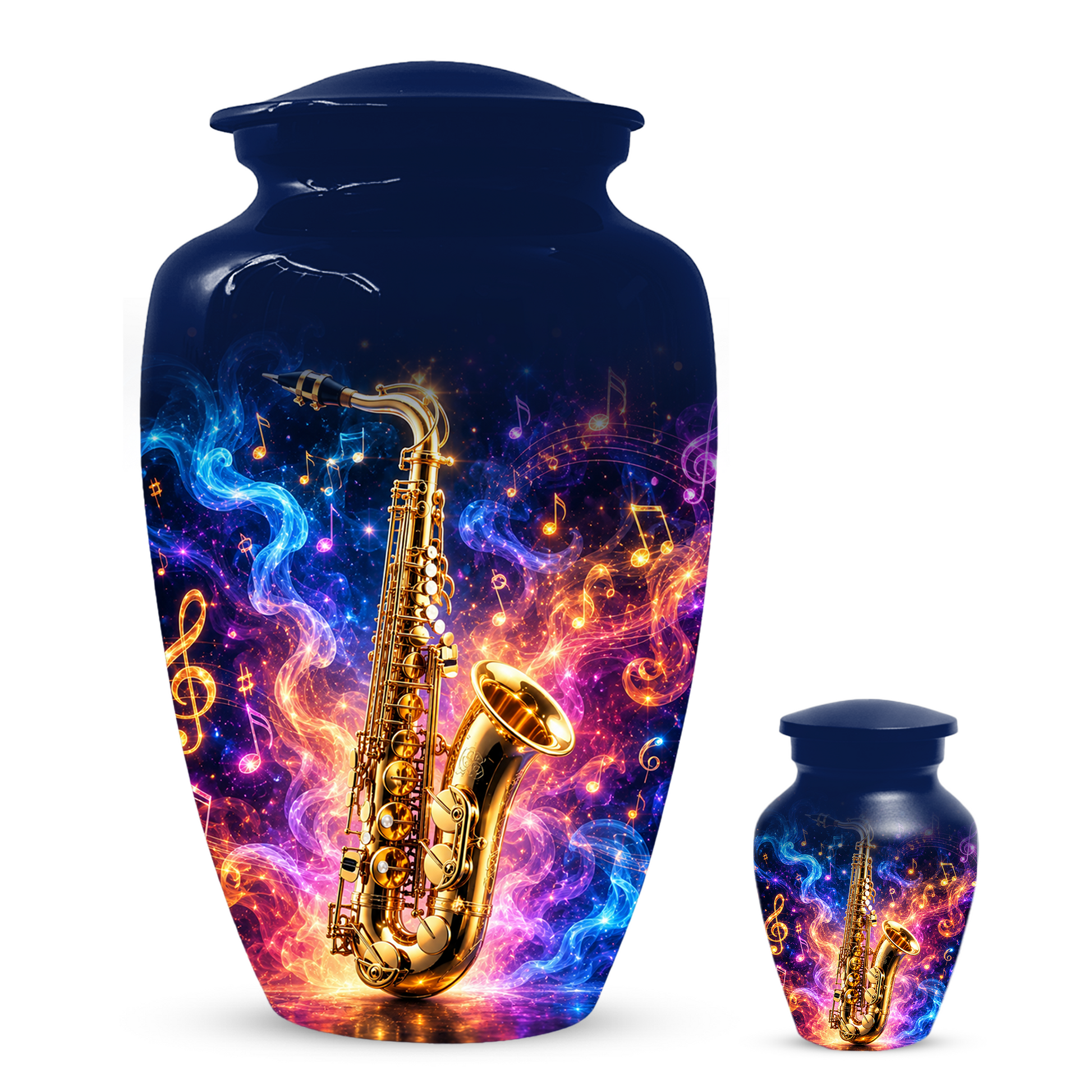Saxophone Cremation Urn for Dad & Mom, Personalized Music Memorial Urn for Human Ashes