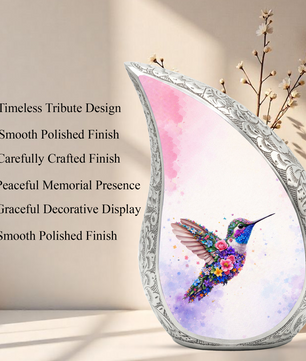 Beautiful Pink Hummingbird Cremation Urn for Adult Ashes