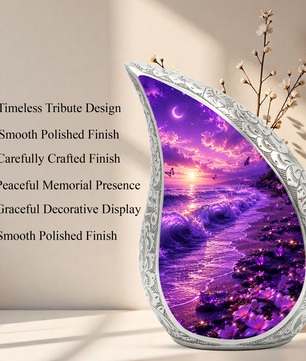 Purple Ocean Beach Cremation Urn for Adult Ashes