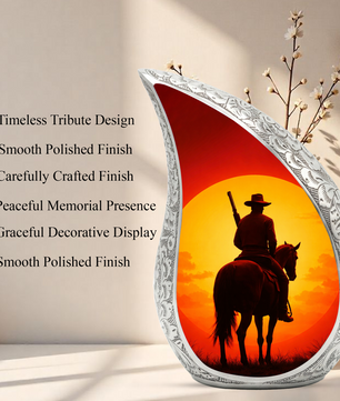 Personalized Cowboy Urn for Dad, Western Memorial Keepsake Ashes