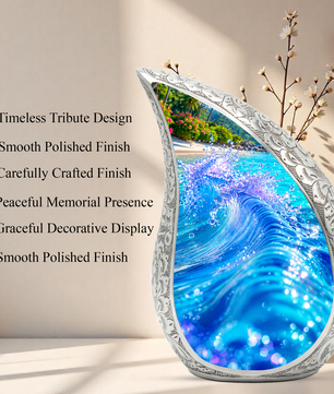 Ocean Wave Urn for Mom – Personalized Beach Cremation Urn for Women | Memorial Ocean Urn for Mother & Sister