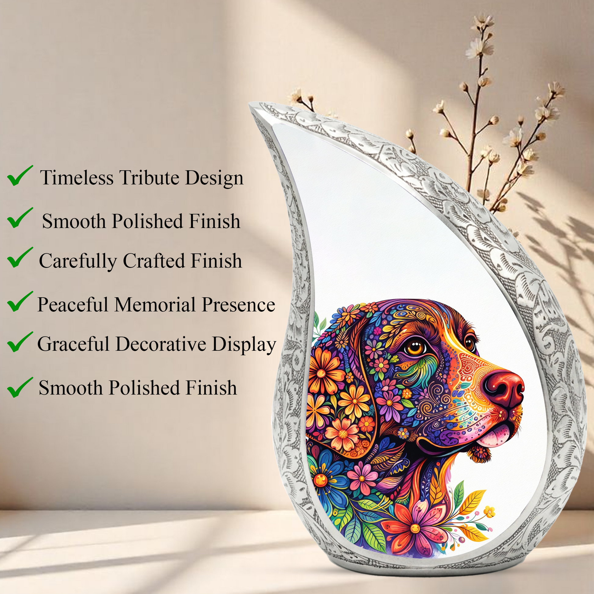 Beautiful Personalized Dog Urn for Ashes