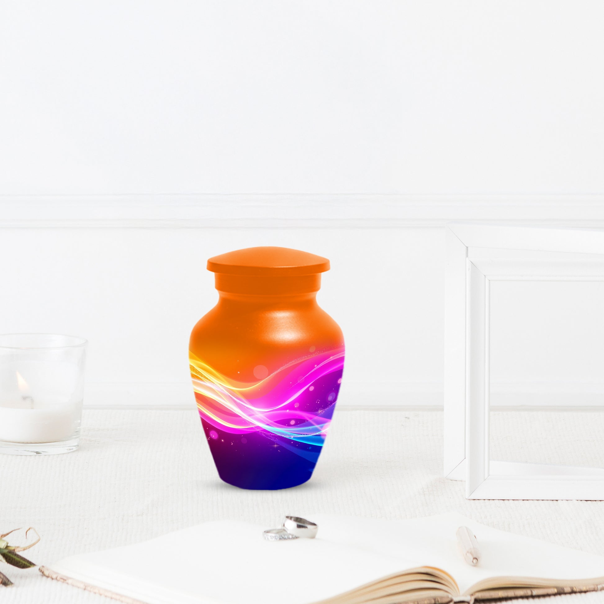 Modern Abstract Cremation Urn for Ashes – Colorful Adult Funeral Urns