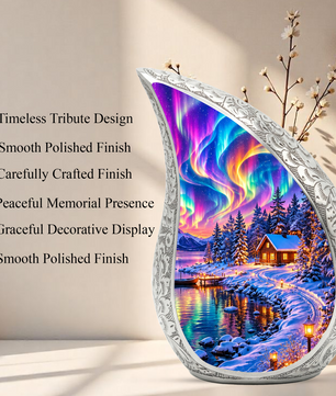 Northern Lights Adult Cremation Urn – Personalized Adult Urn for Ashes | Aurora Memorial Urn