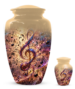 Musical Note Cremation Urn for Ashes  - Personalized Music Memorial keepsake for Adults