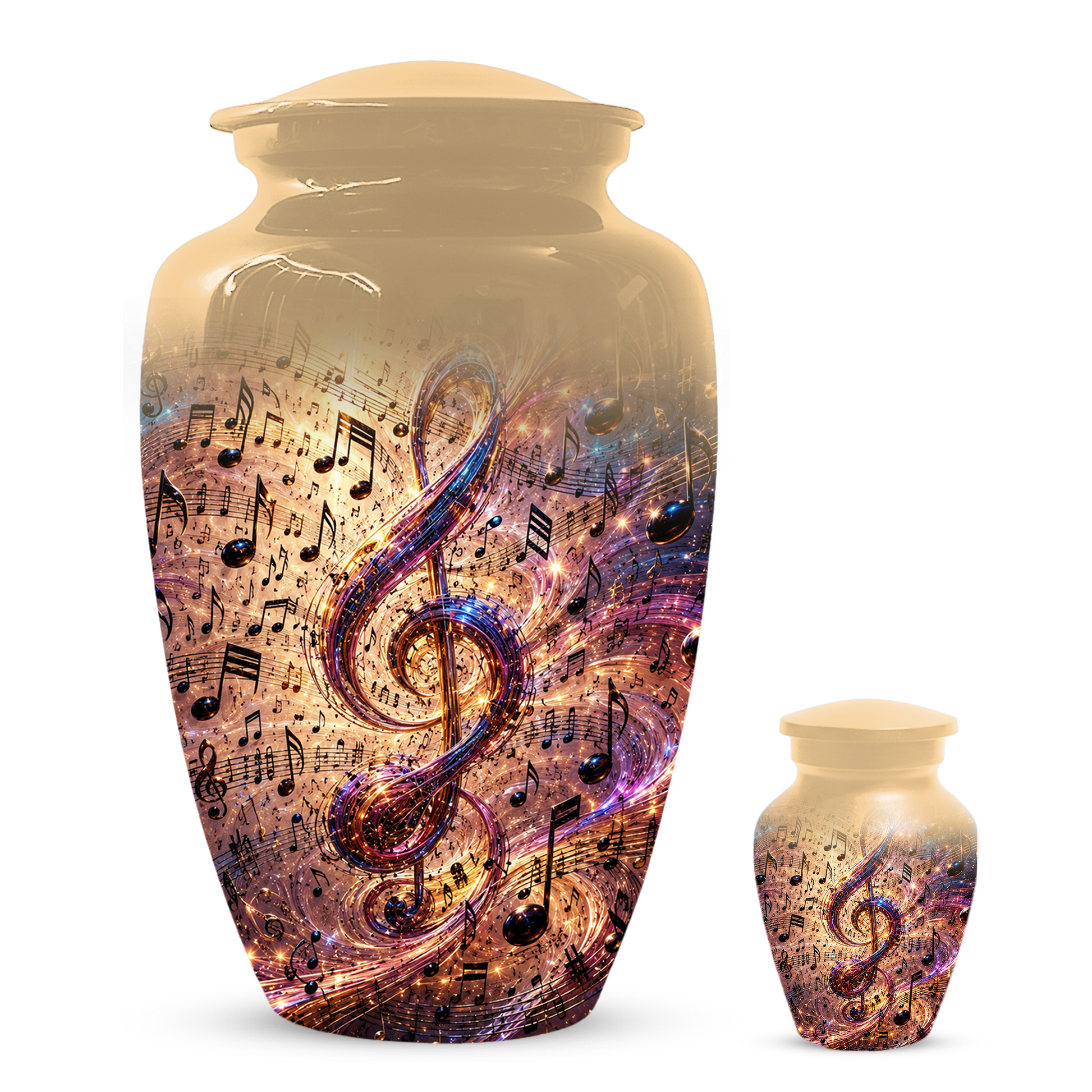 Musical Note Cremation Urn for Ashes  - Personalized Music Memorial keepsake for Adults