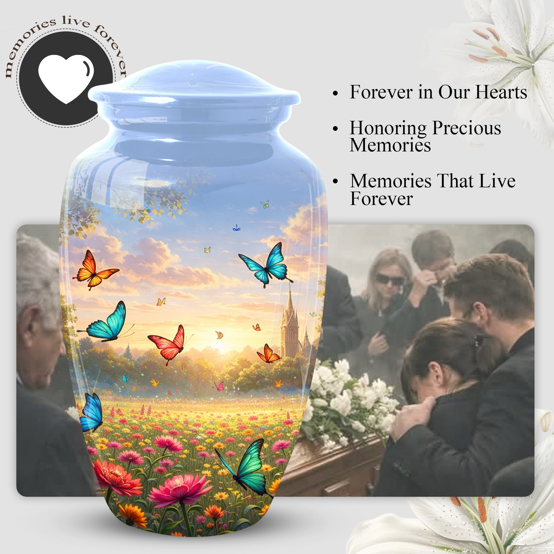 Butterfly Urn for Mom – Beautiful Urns for Women | Butterfly  Large Urns for Human Ashes