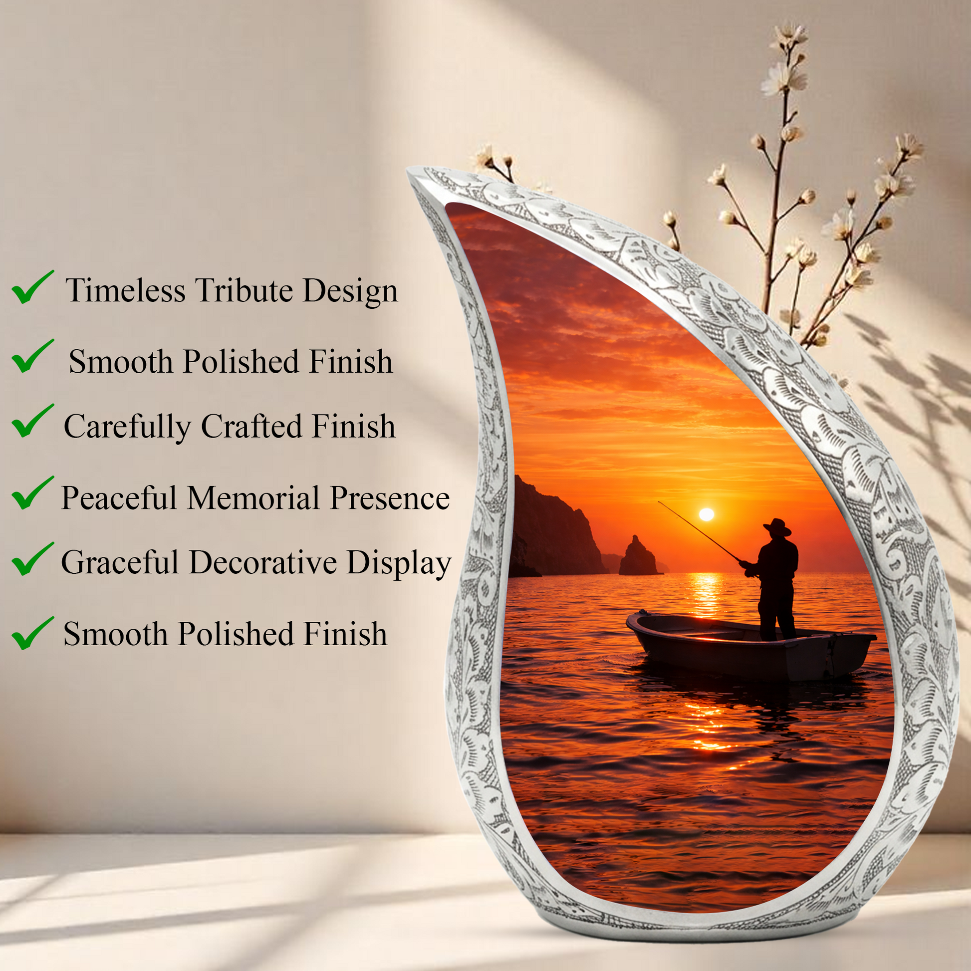 Gone Fishing Urn, Personalized Urn for Dad, Fishing Urns for Human Ashes