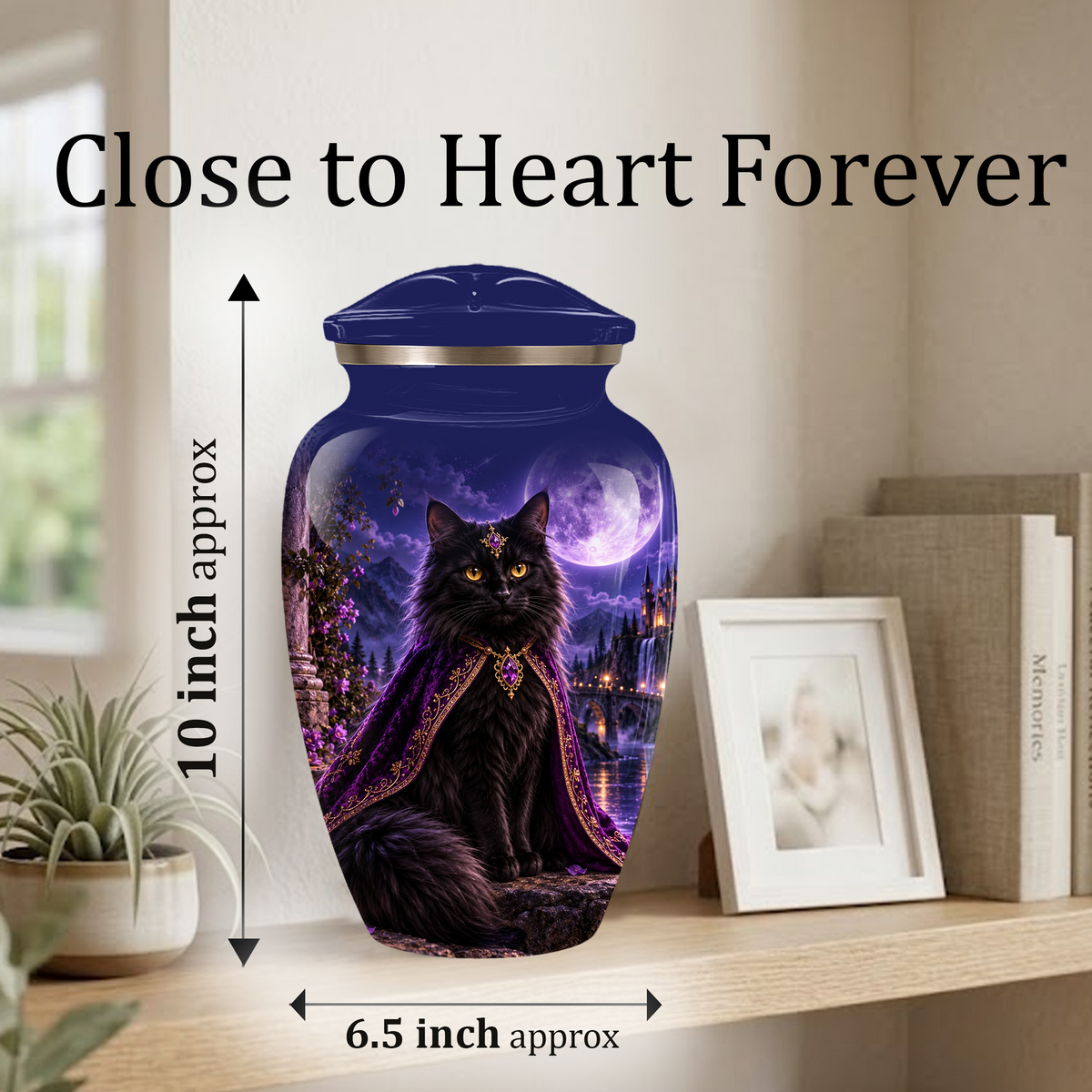Personalized Cat Urn for Ashes | Custom Pet Urn for Cats | Handmade Metal Cat Memorial Urn