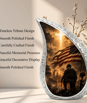 Soldier Urn for Human Ashes | Military Adult Cremation Urn Memorial