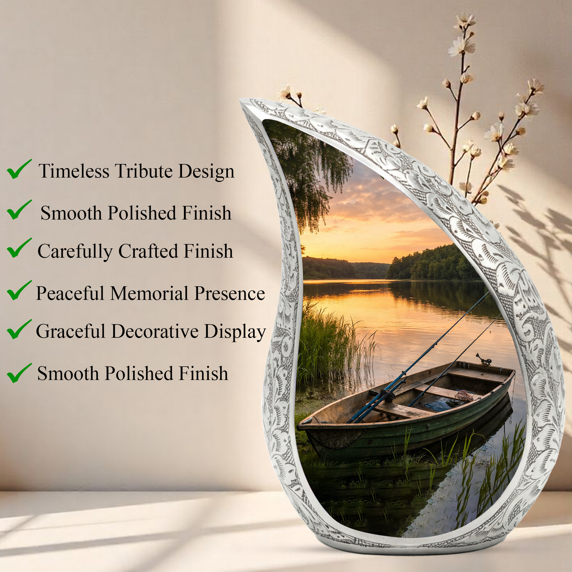 Fishing Adult Urn for Human Ashes – Gone Fishing Cremation Urn