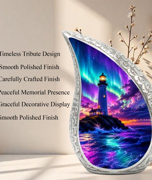 Ocean Lighthouse Cremation Urn for Adult Ashes | Lighthouse Ocean Wave Urn for Human Ashes, Mom & Women