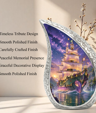 Pirate Ship Urn for Human Ashes | Nautical Adult Cremation Urn | Pirate Ship Memorial Urn for Adult Ashes