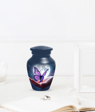 Beautiful Moon Purple Butterfly Urn for Human Ashes | Purple Butterfly Moonlight Cremation Urn
