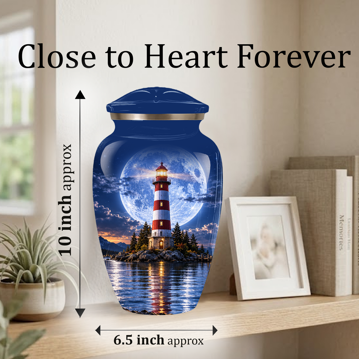 Lighthouse Adult Cremation Urn for Ashes | Ocean Memorial Urn | Personalized Adult Urn for Human Ashes