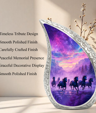 Running Horses Adult Urn for Human Ashes – Premium Horses Cremation Urn
