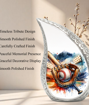 Personalized Urn for Dad, Baseball Memorial Urn