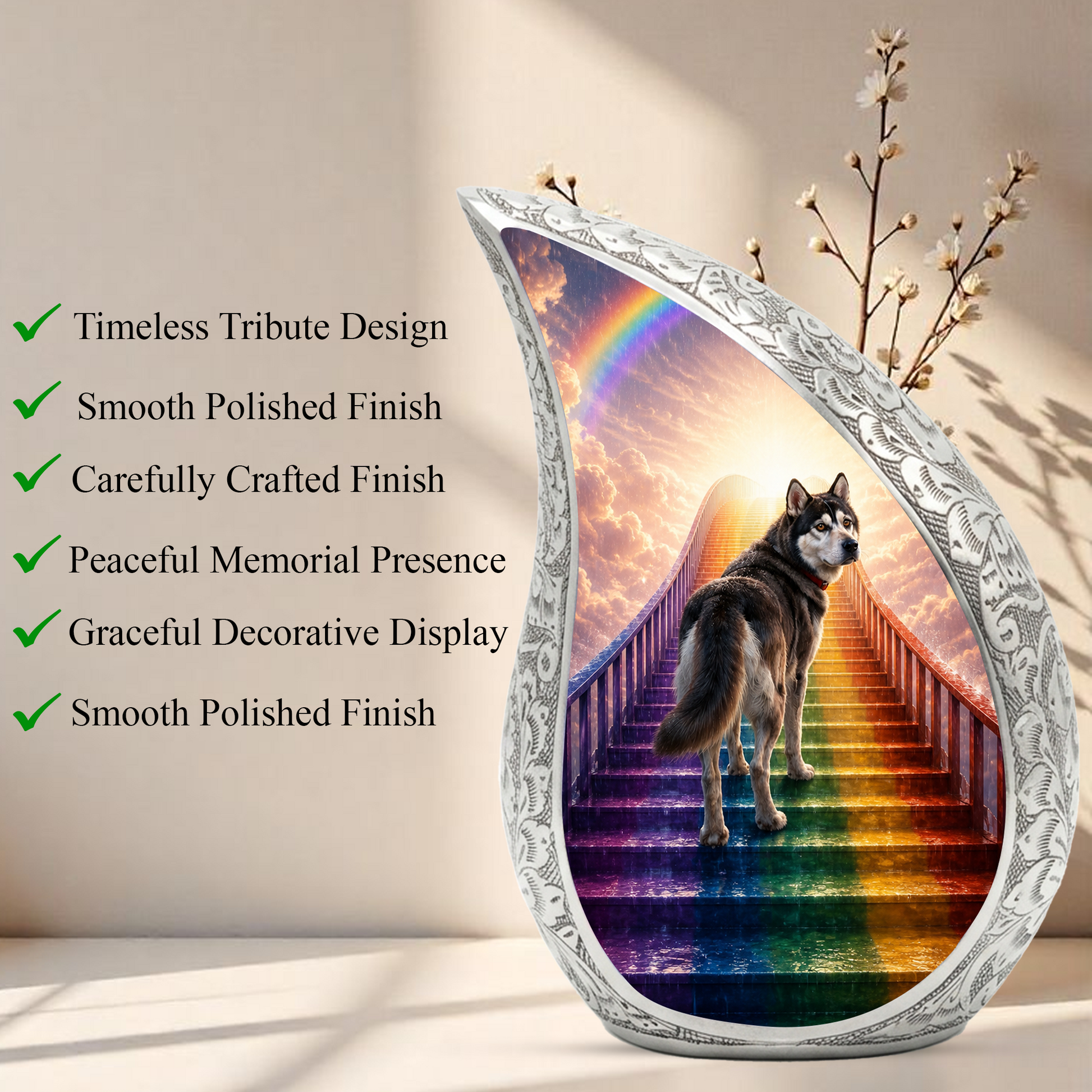 Dog Heaven Urn for Human Ashes | Personalized Dog Memorial & Adult Cremation Urn
