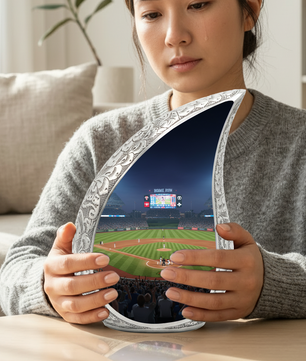 Baseball Personalized Cremation Urn for Dad – Teardrop Style Aluminum Memorial Urn, 10 Inch