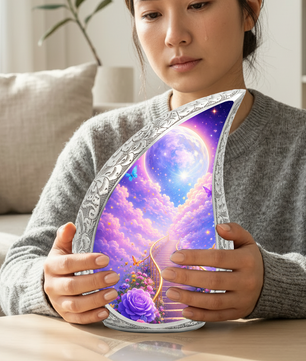 Heavenly Moon & Stairway Cremation Urn for Adult Ashe