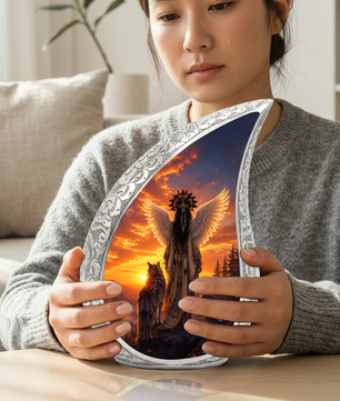 Native Wolf Cremation Urn for Mom – Beautiful Adult Female Memorial Urn for Human Ashes