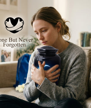Blue Butterfly Urn for Mom with Moon | Butterfly Cremation  Large Urn for Ashes