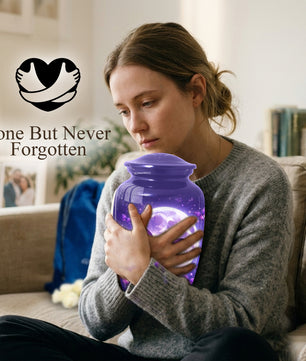 Purple Moon Butterfly Large  Urn for Mom | Butterfly Cremation Urn for Ashes