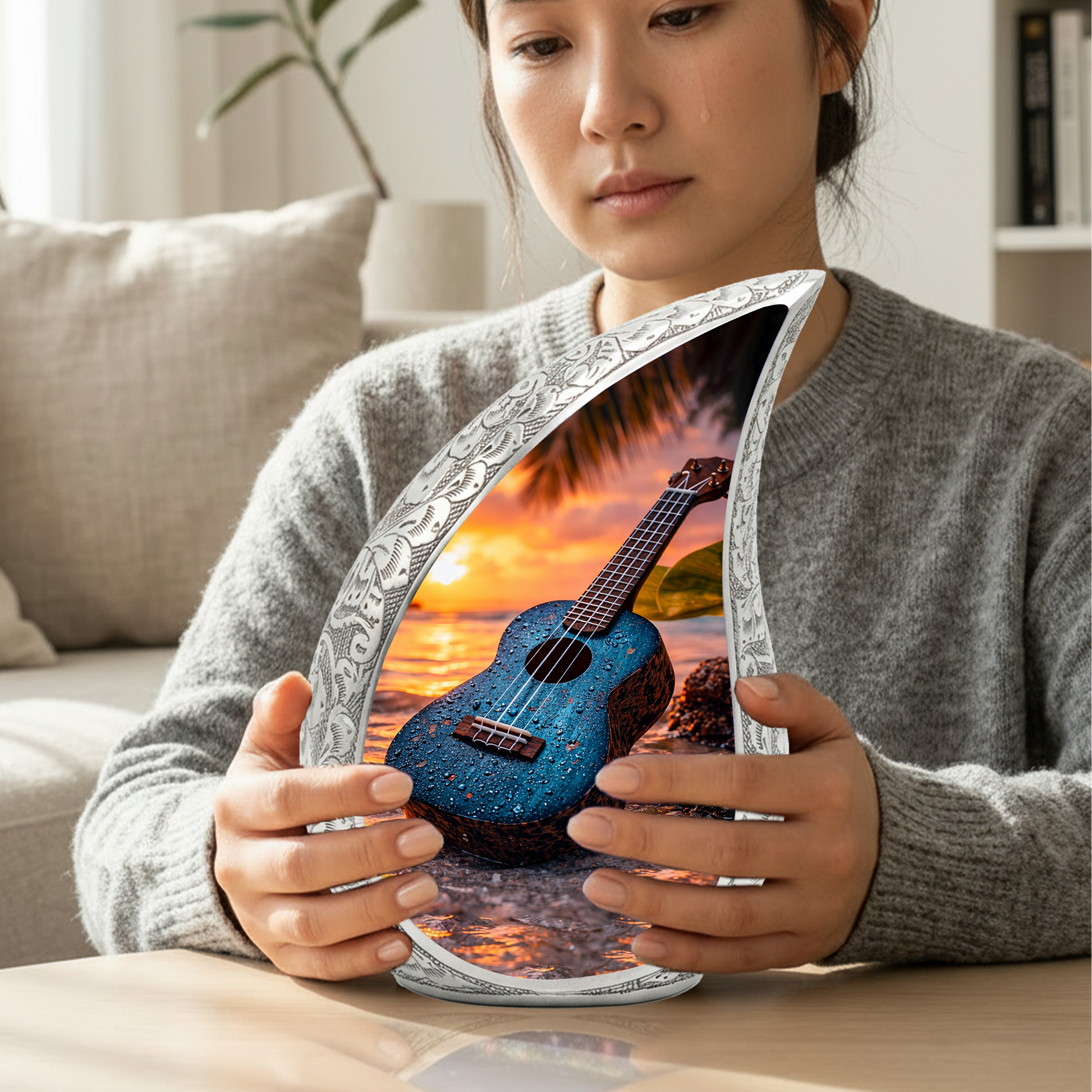 Guitar Beach Adult Urn for Human Ashes
