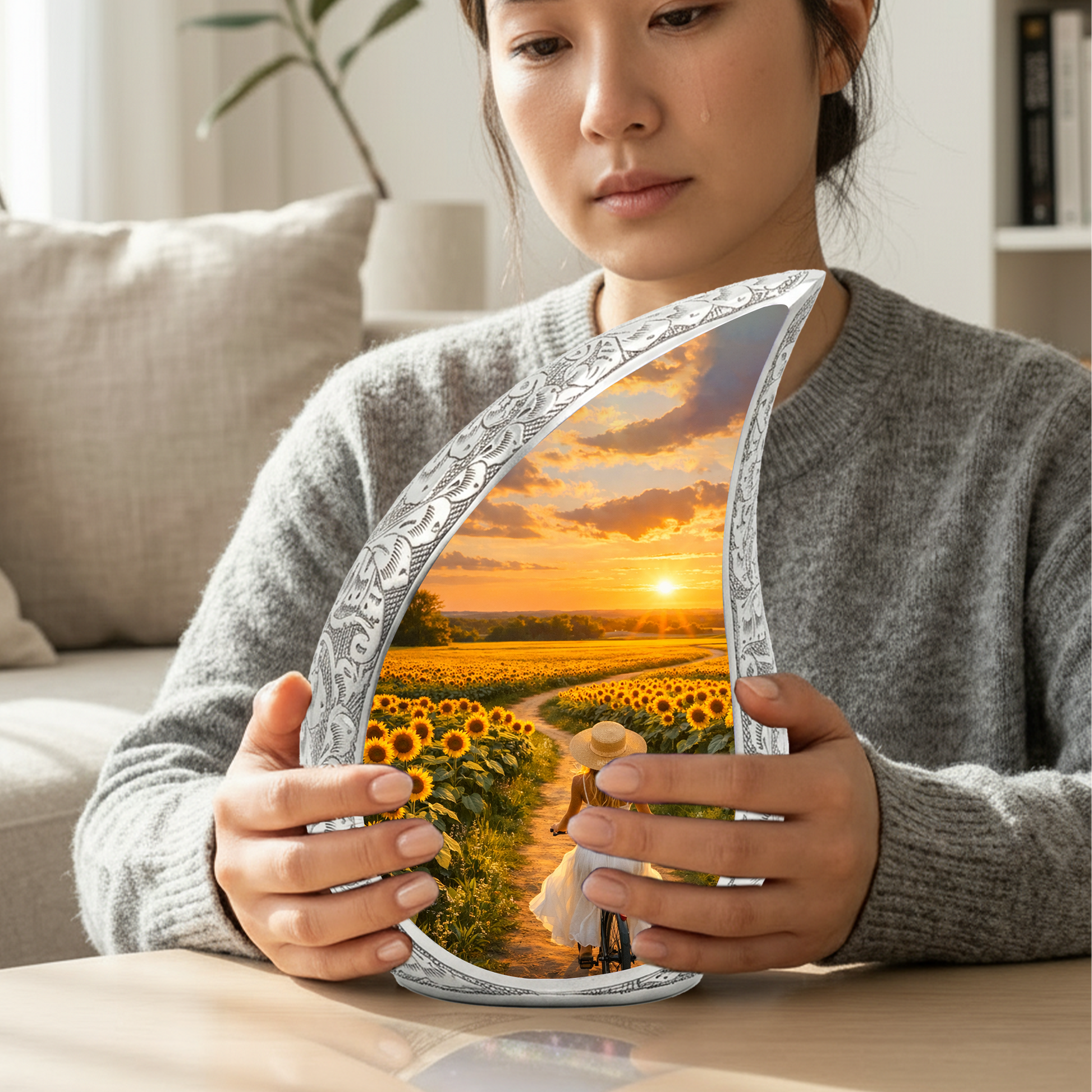 Sunflower Urn for Mom – Premium Sunflower Cremation Urn for Human Ashes