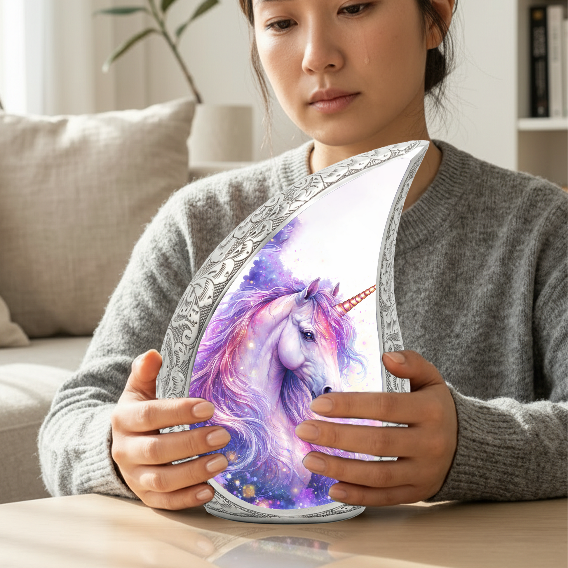 Unicorn Memorial Urn for Child | Personalized Baby Memorial Urn